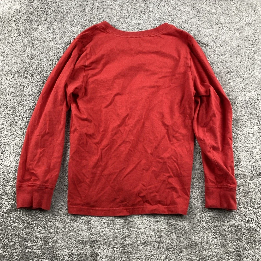 Adidas Long‎ Sleeve T-Shirt Youth Boys Small Red Gray Striped Logo Regular Fit - Picture 9 of 12